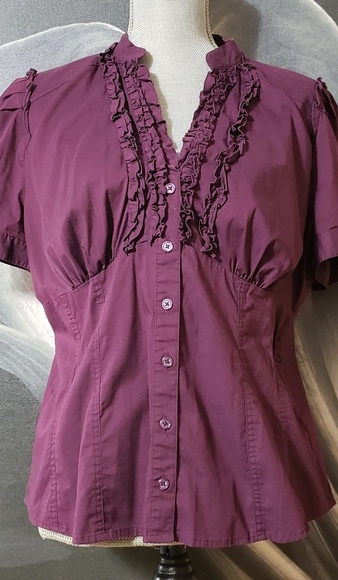Plum ruffle blouse - Picture 1 of 2